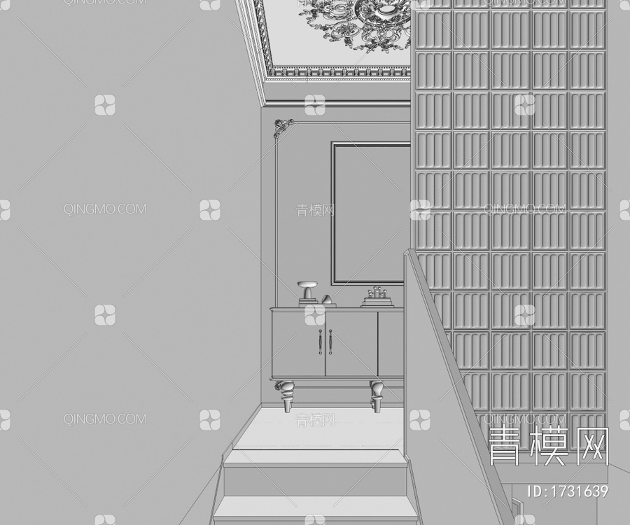 别墅楼梯间3D模型下载【ID:1731639】