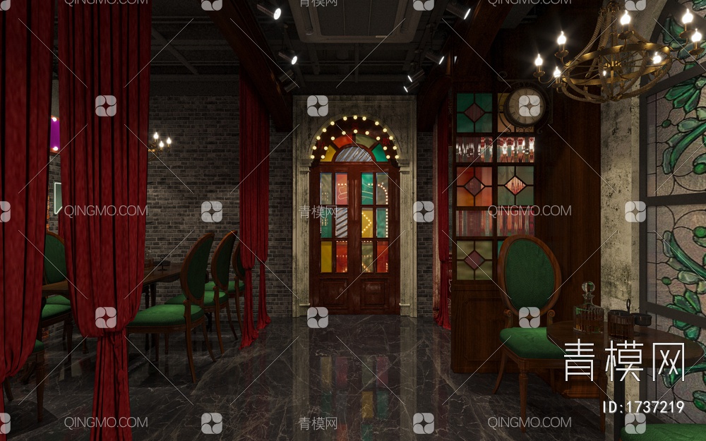 复古酒吧3D模型下载【ID:1737219】