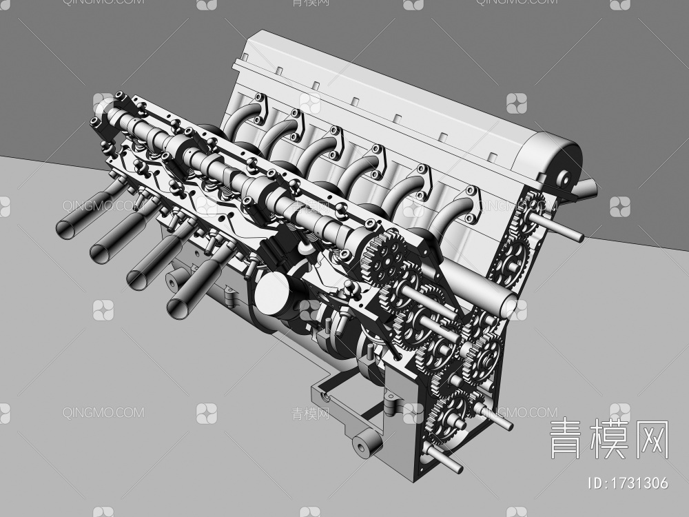车辆部件发动机3D模型下载【ID:1731306】