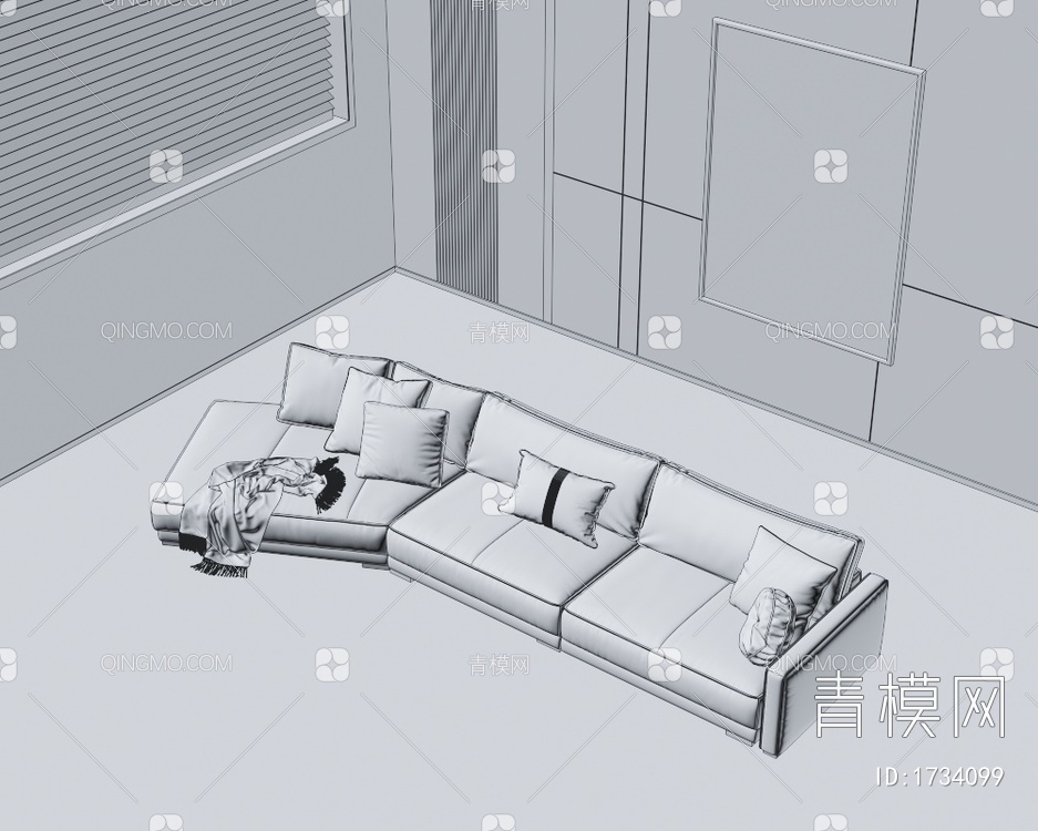 多人沙发3D模型下载【ID:1734099】