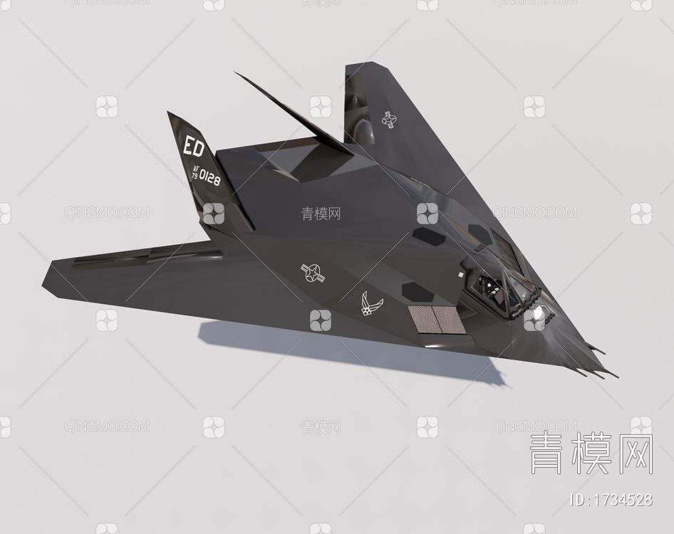f117隐形攻击机轰炸机SU模型下载【ID:1734528】