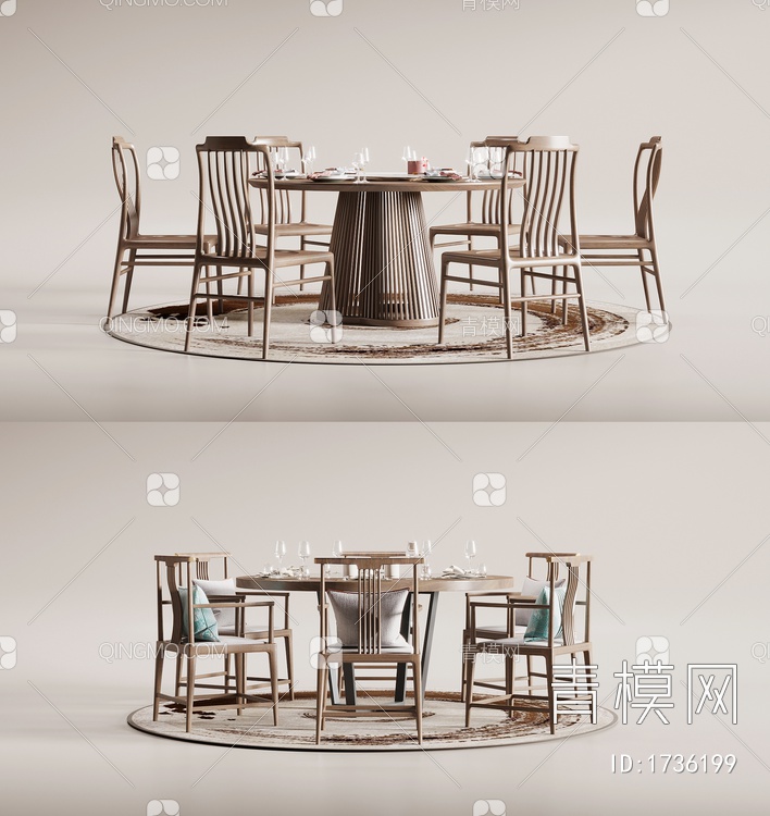 餐桌椅3D模型下载【ID:1736199】