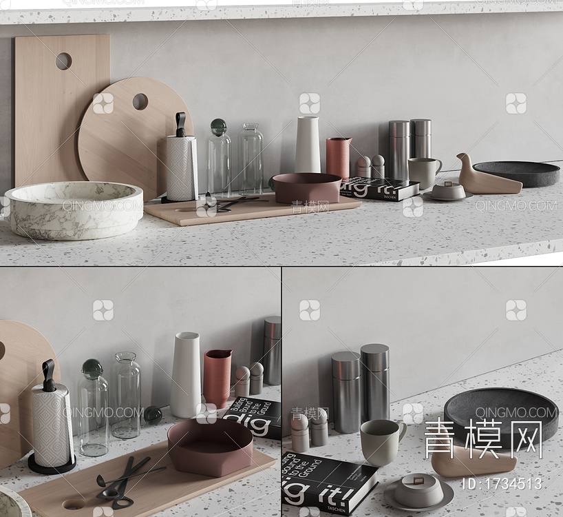 厨房摆件3D模型下载【ID:1734513】