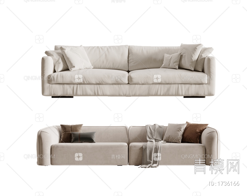 双人沙发3D模型下载【ID:1736166】