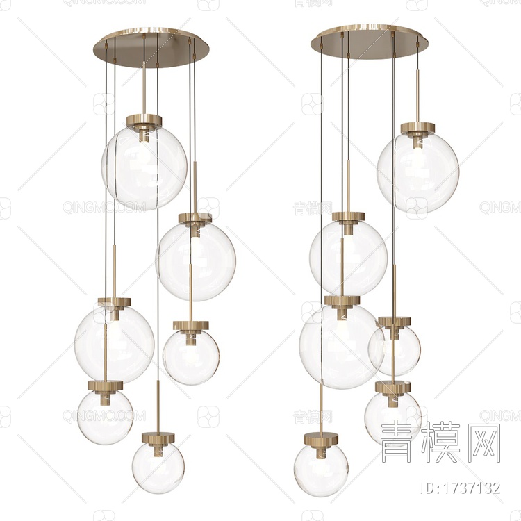 chandelier水晶灯球吊灯3D模型下载【ID:1737132】