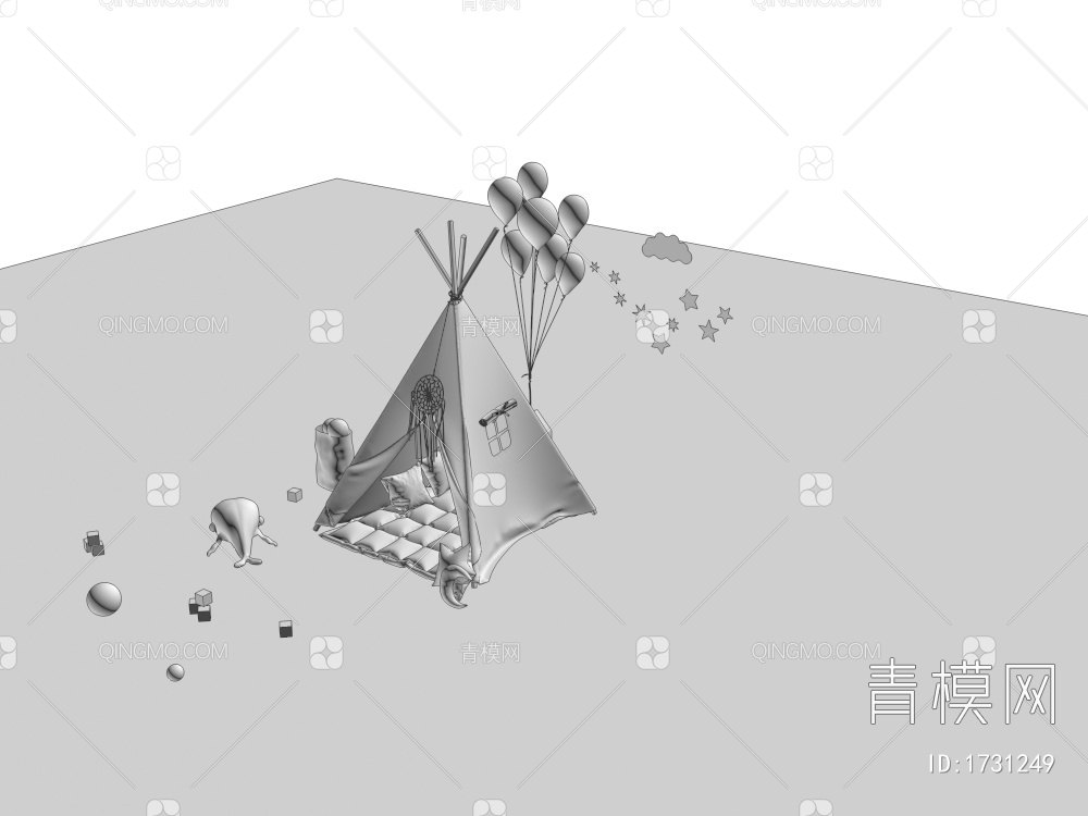 休闲小帐篷3D模型下载【ID:1731249】
