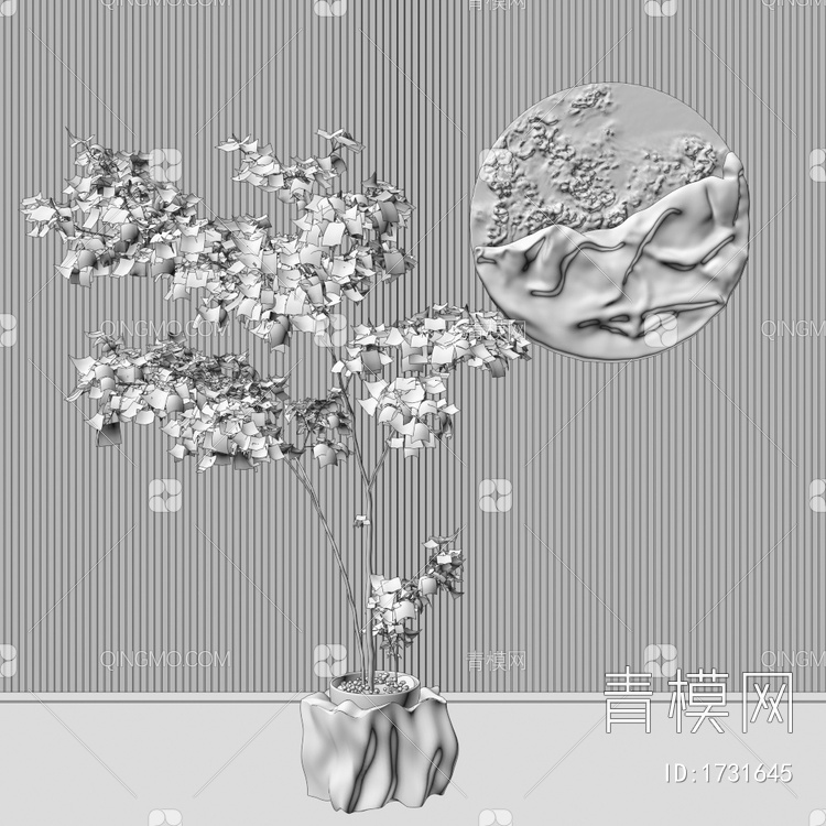 绿植、盆栽、装饰3D模型下载【ID:1731645】