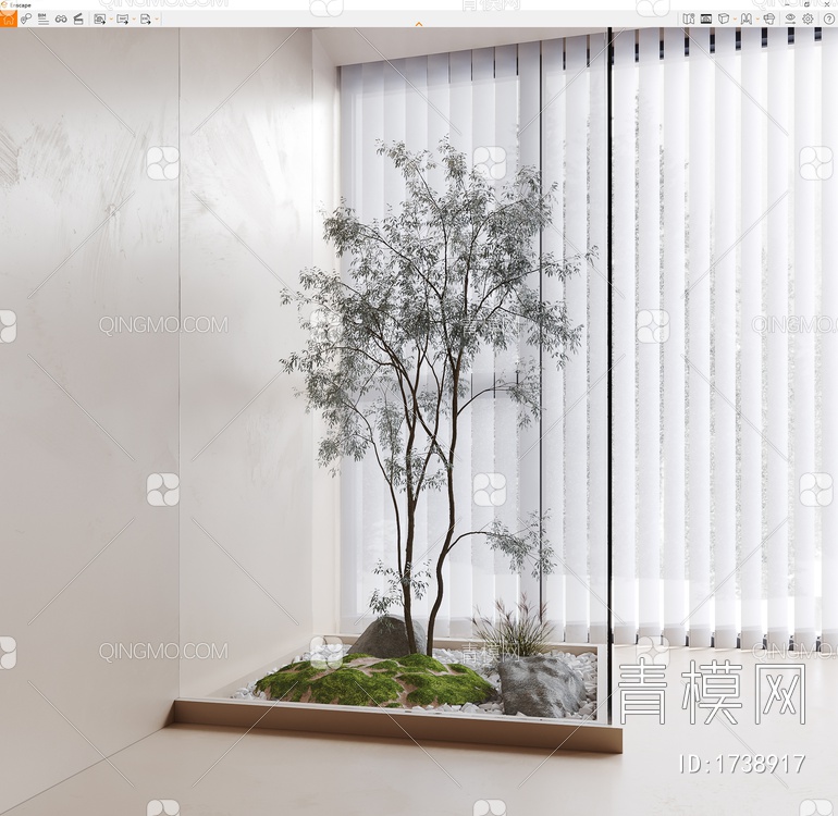 室内景观造景SU模型下载【ID:1738917】