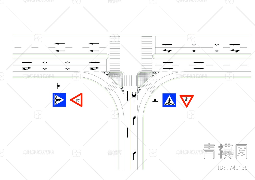 停车场图例和路口标志【ID:1740135】