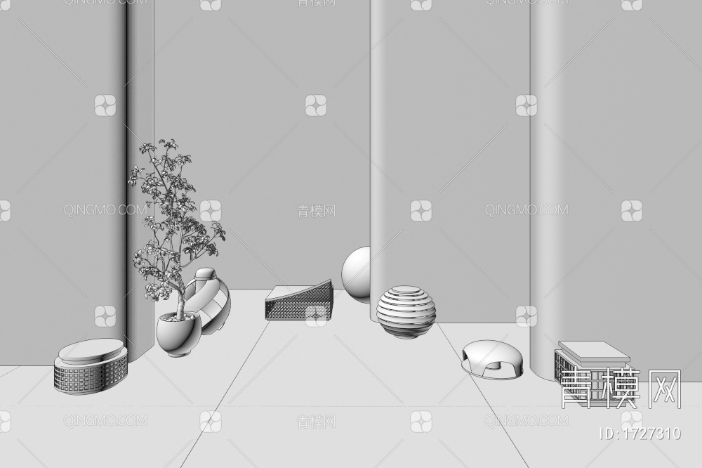 景观灯 户外灯 草坪灯 草地路灯 花园室外 庭院灯3D模型下载【ID:1727310】