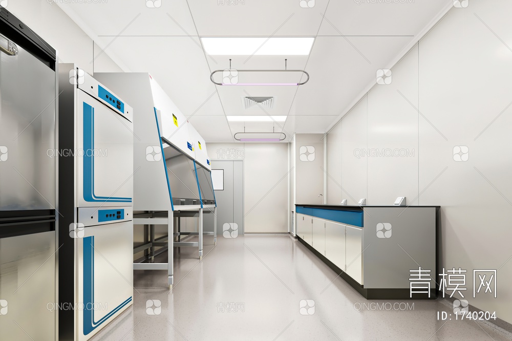 医院细胞室实验室走廊3D模型下载【ID:1740204】