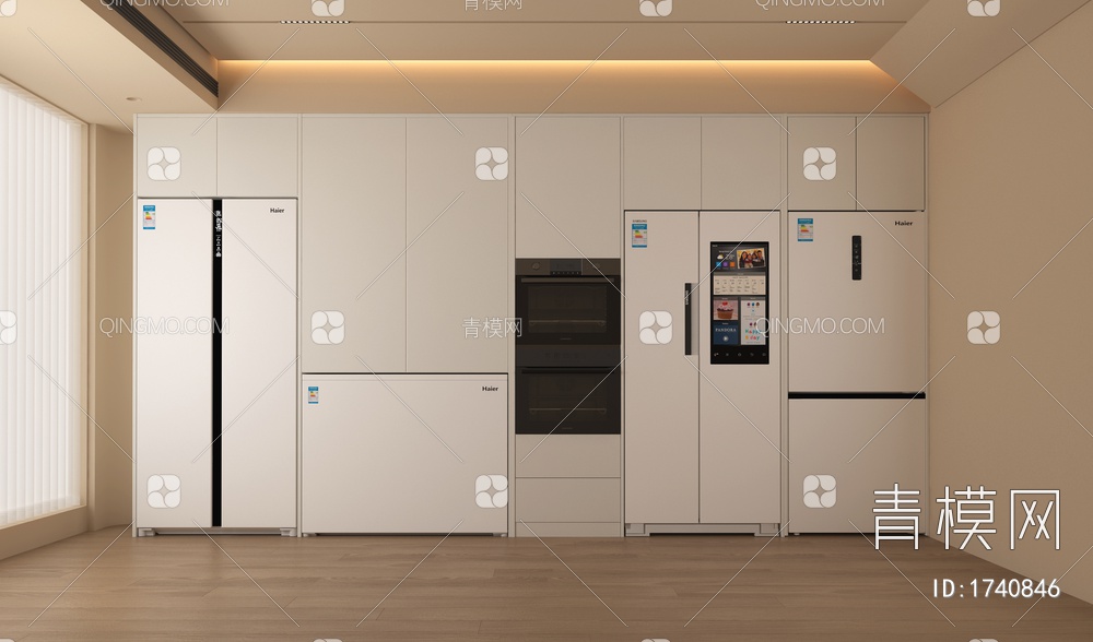 冰箱 冰柜 冰箱柜  烤箱 柜子3D模型下载【ID:1740846】