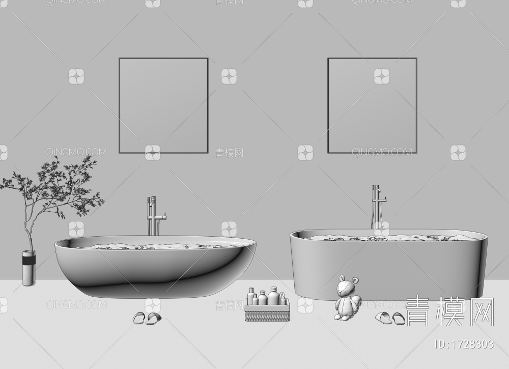 浴缸3D模型下载【ID:1728303】