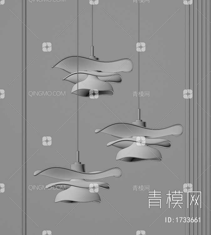 吊灯，餐厅吊灯，别墅吊灯3D模型下载【ID:1733661】