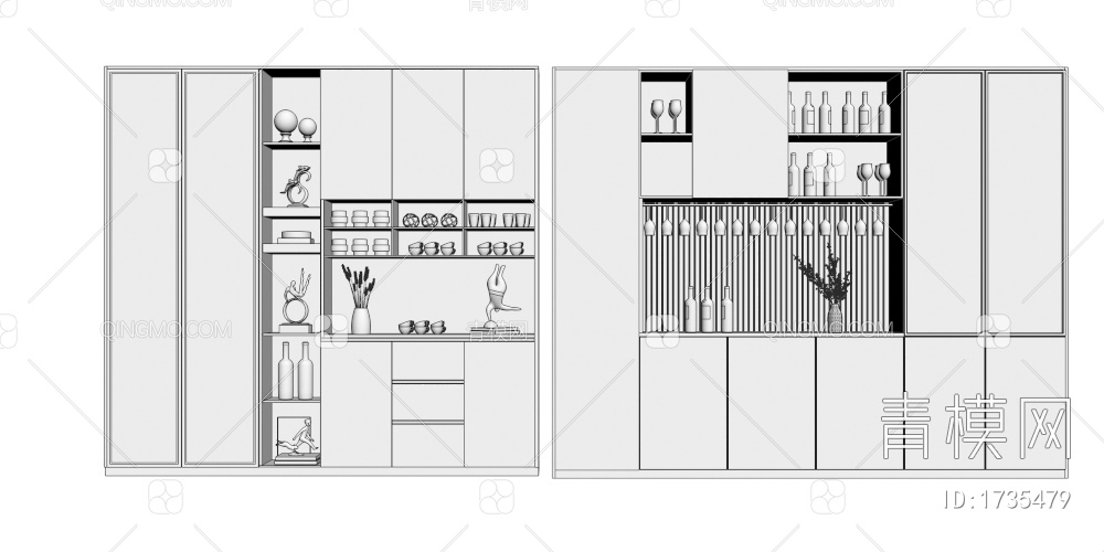 酒柜3D模型下载【ID:1735479】