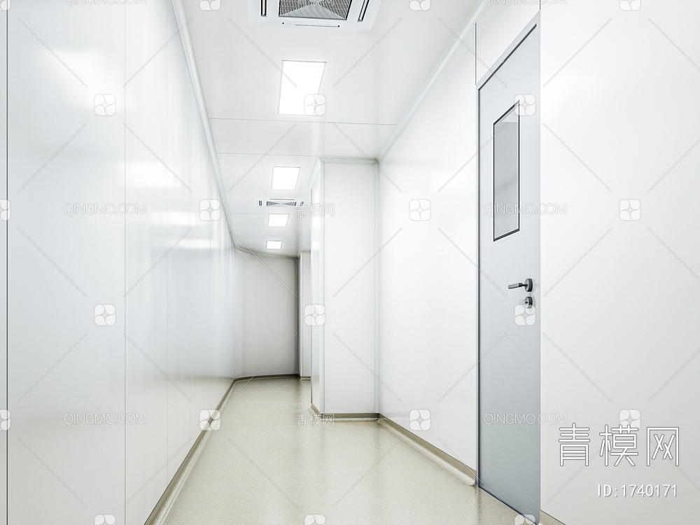 实验室和医院洁净走廊3D模型下载【ID:1740171】