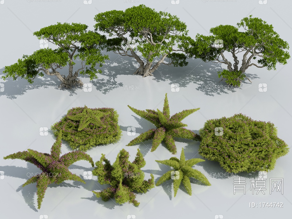 灌木 松树3D模型下载【ID:1744742】