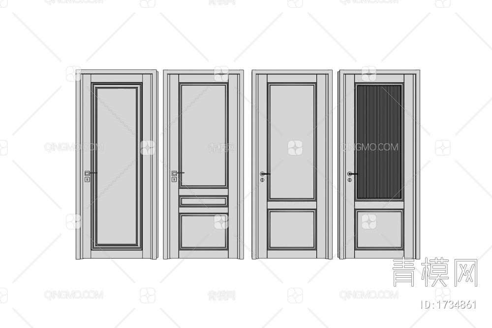 门 单开门3D模型下载【ID:1734861】