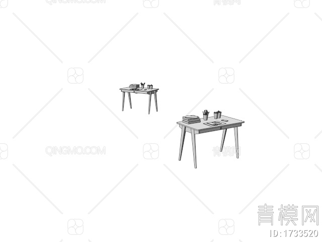 书桌，办公桌3D模型下载【ID:1733520】