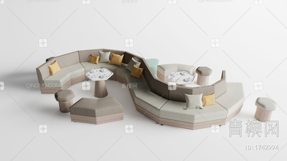 休闲沙发 异形沙发3D模型下载【ID:1742994】