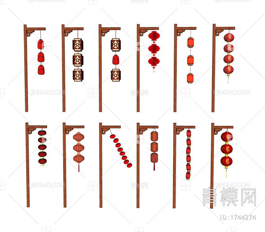 灯笼SU模型下载【ID:1744274】