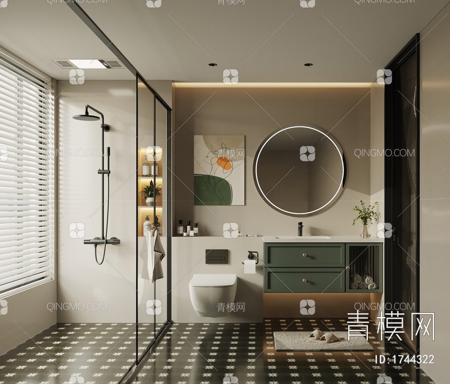 卫生间 浴室 洗手间3D模型下载【ID:1744322】