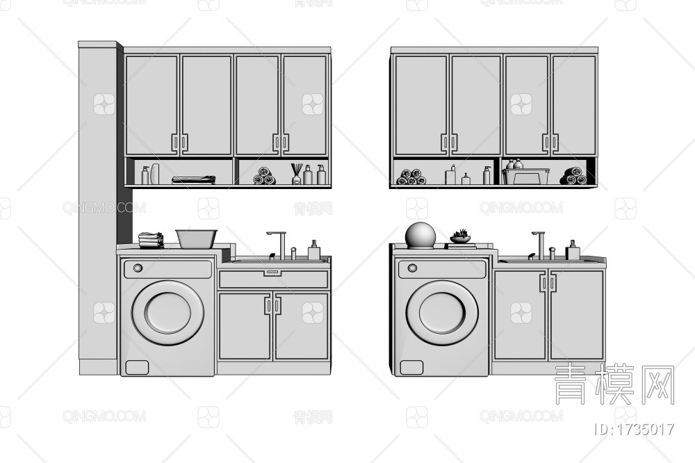 洗衣柜3D模型下载【ID:1735017】