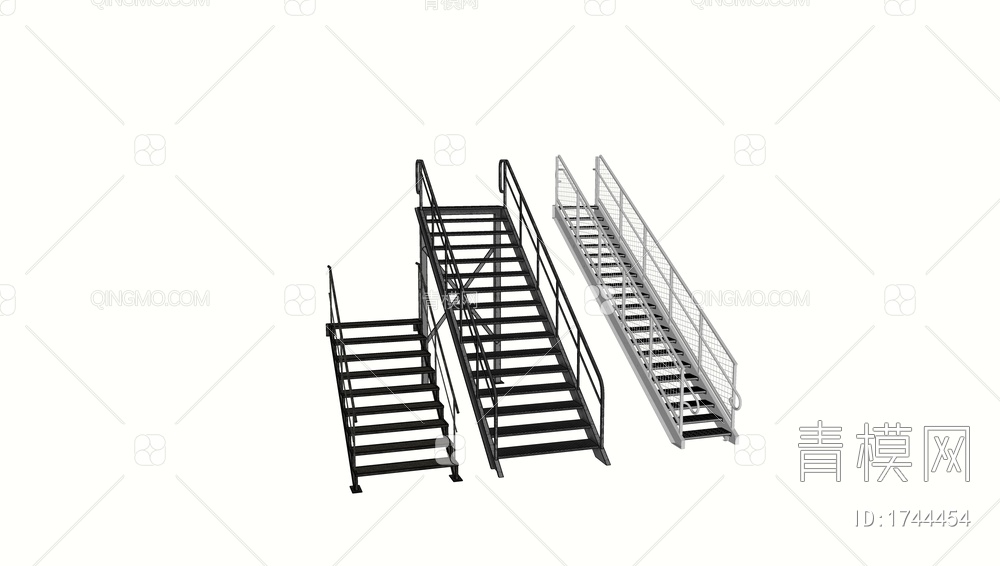 钢结构楼梯SU模型下载【ID:1744454】