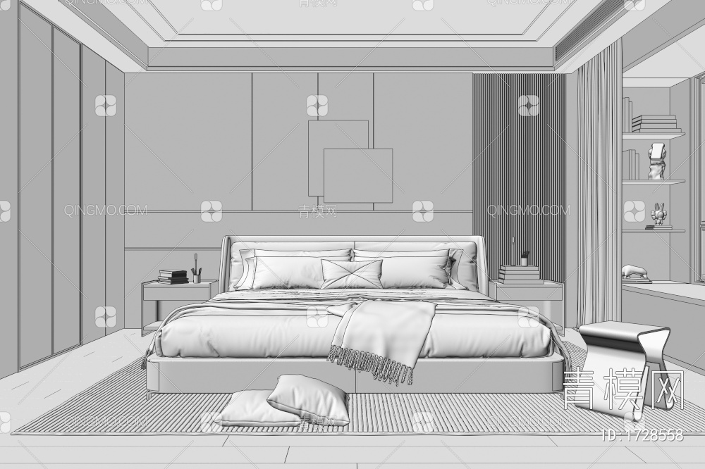 卧室3D模型下载【ID:1728558】