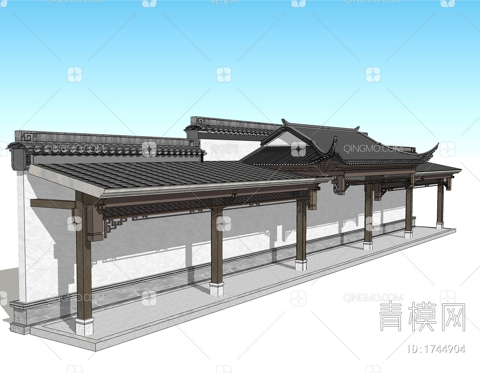 廊架SU模型下载【ID:1744904】