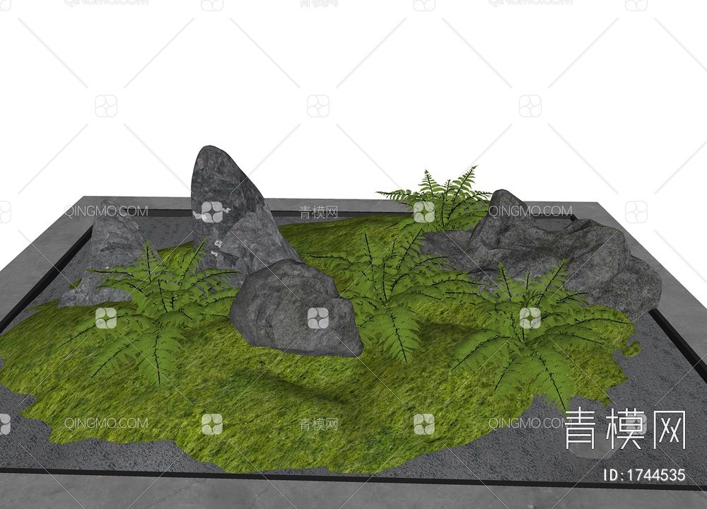 庭院景观石头SU模型下载【ID:1744535】