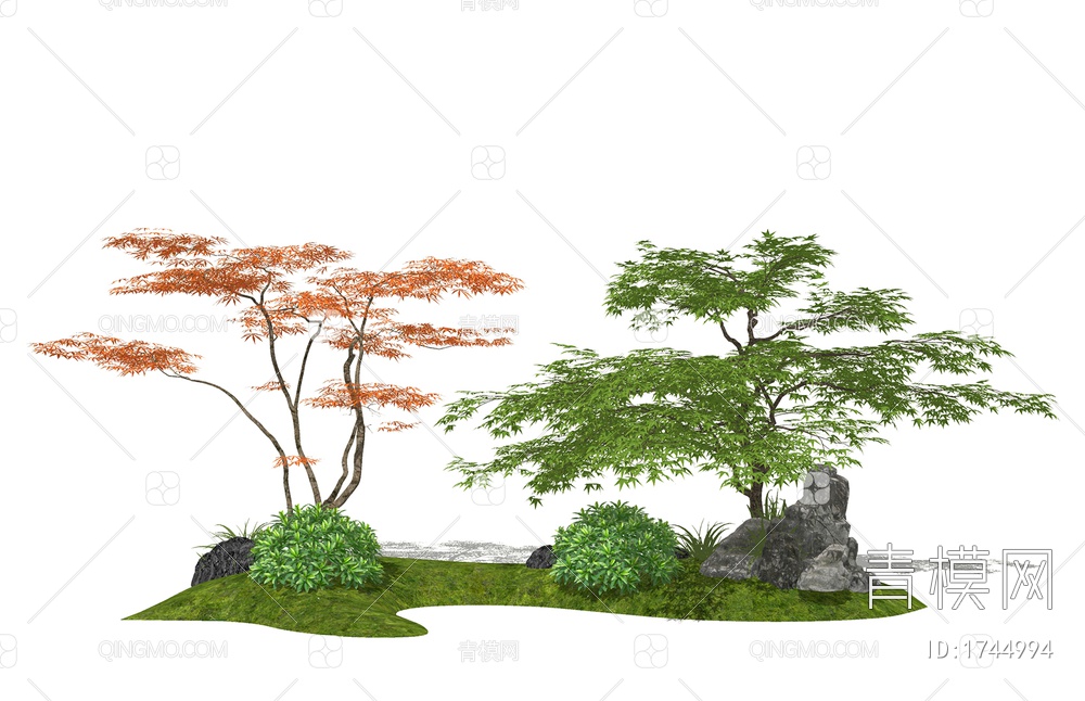 景观红枫造型树SU模型下载【ID:1744994】