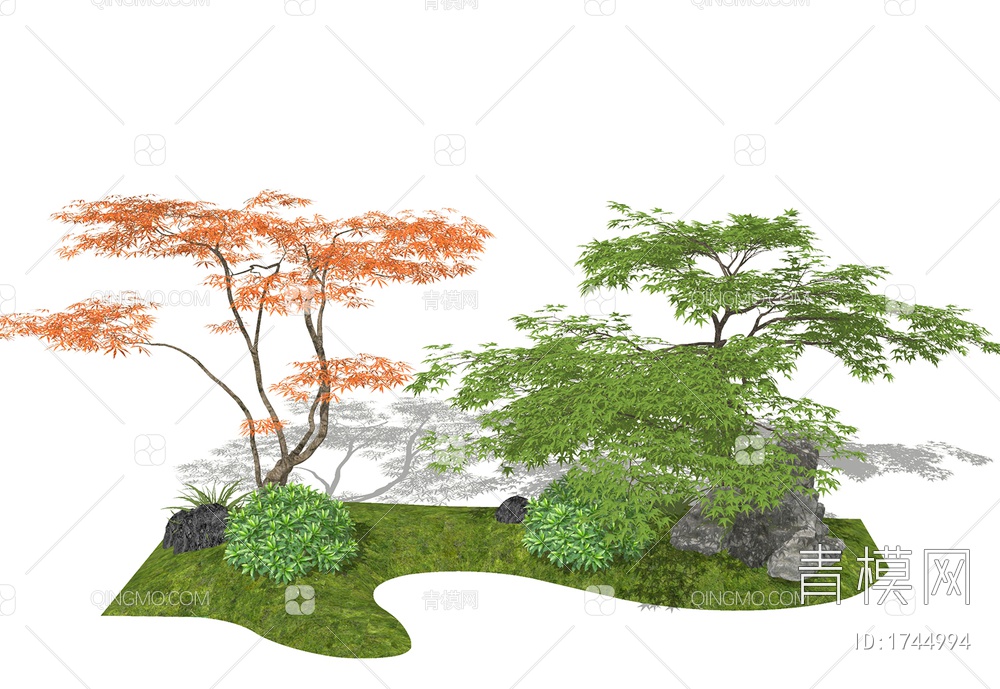 景观红枫造型树SU模型下载【ID:1744994】