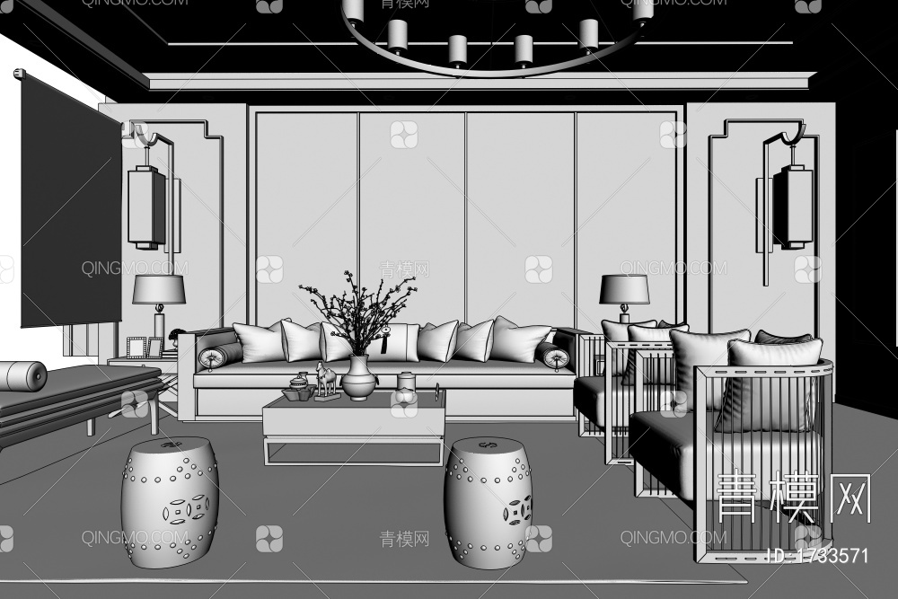 足浴大厅3D模型下载【ID:1733571】