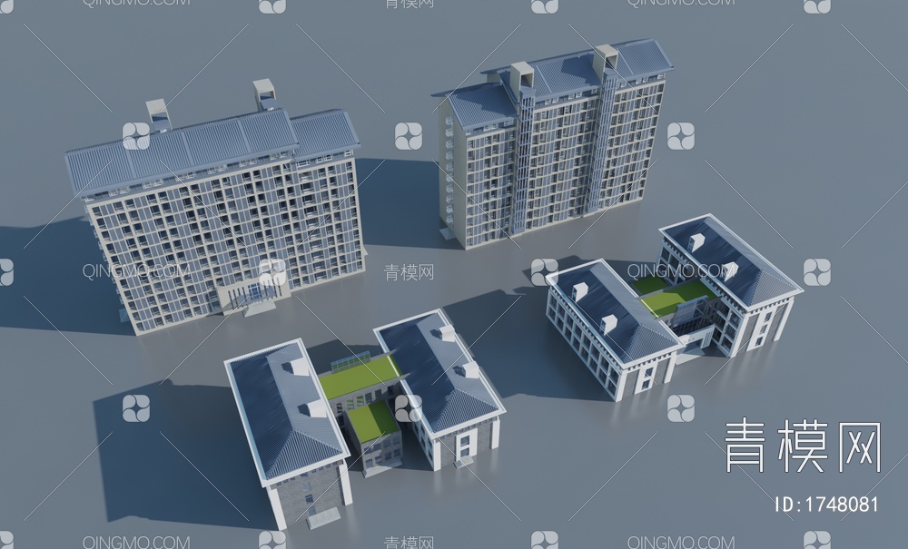 办公楼建筑3D模型下载【ID:1748081】