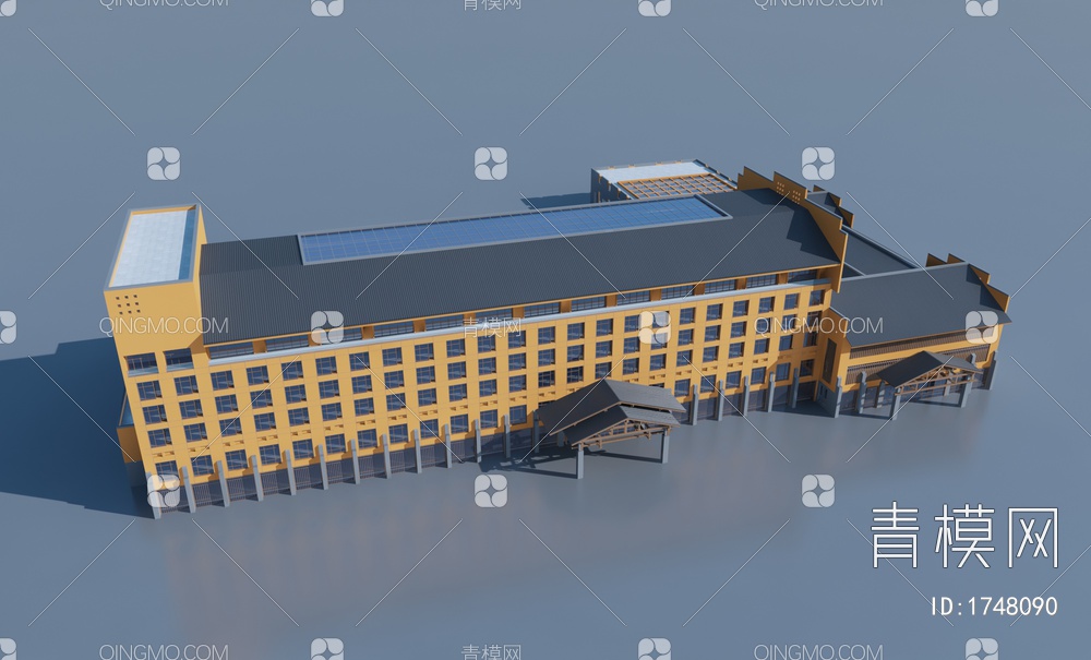 多层办公楼建筑3D模型下载【ID:1748090】