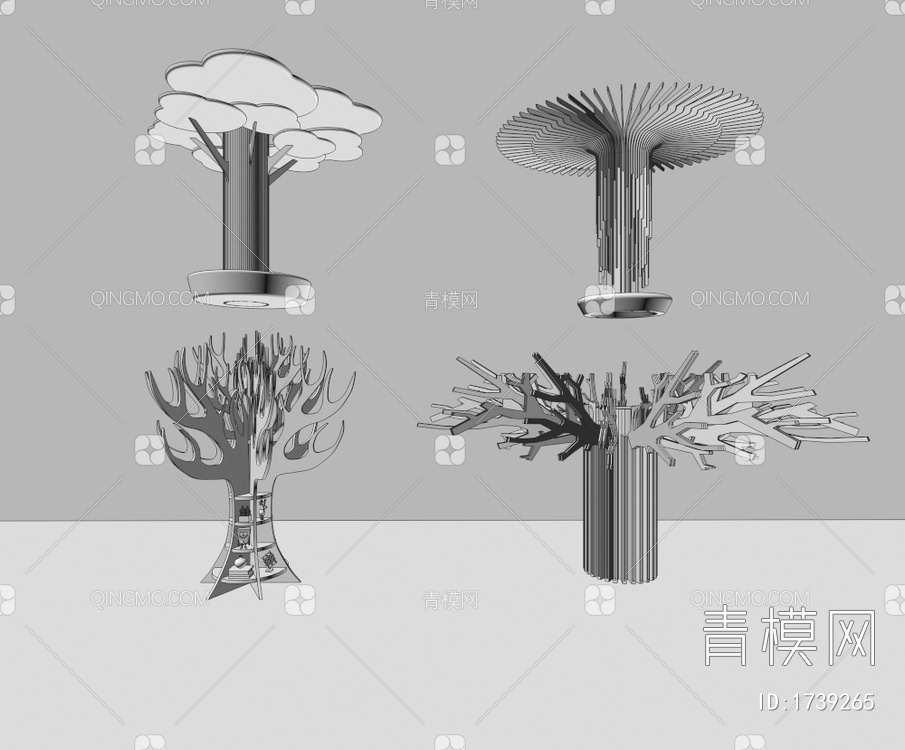 圆形柱子 造型柱子3D模型下载【ID:1739265】