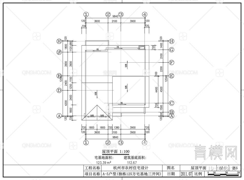 别墅建筑设计施工图【ID:1748117】