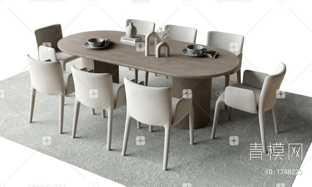 餐桌椅3D模型下载【ID:1748225】