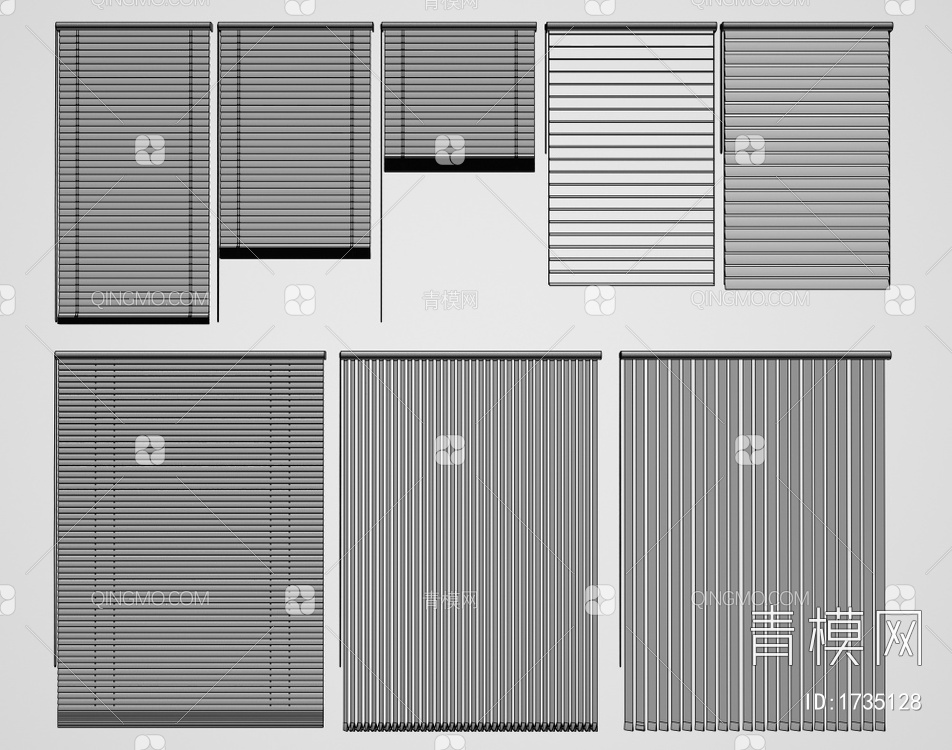 百叶帘3D模型下载【ID:1735128】