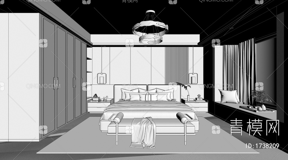 卧室，卫生间3D模型下载【ID:1738209】