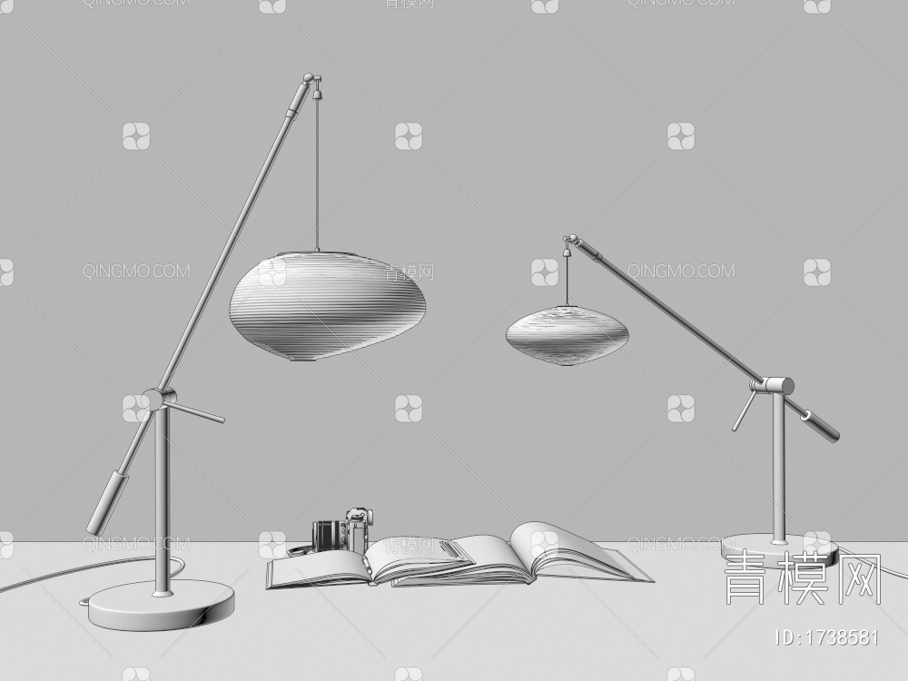 台灯，灯笼3D模型下载【ID:1738581】
