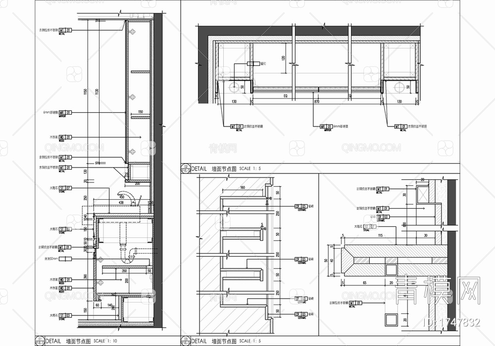 叠墅样板房室内施工图 家装 私宅 洋房 别墅 样板房【ID:1747832】