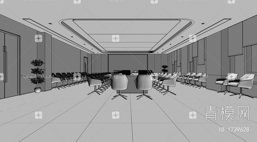 会议室3D模型下载【ID:1739628】
