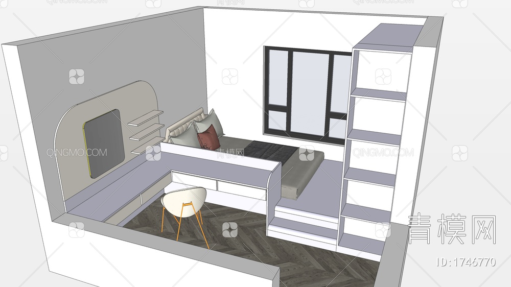榻榻米SU模型下载【ID:1746770】