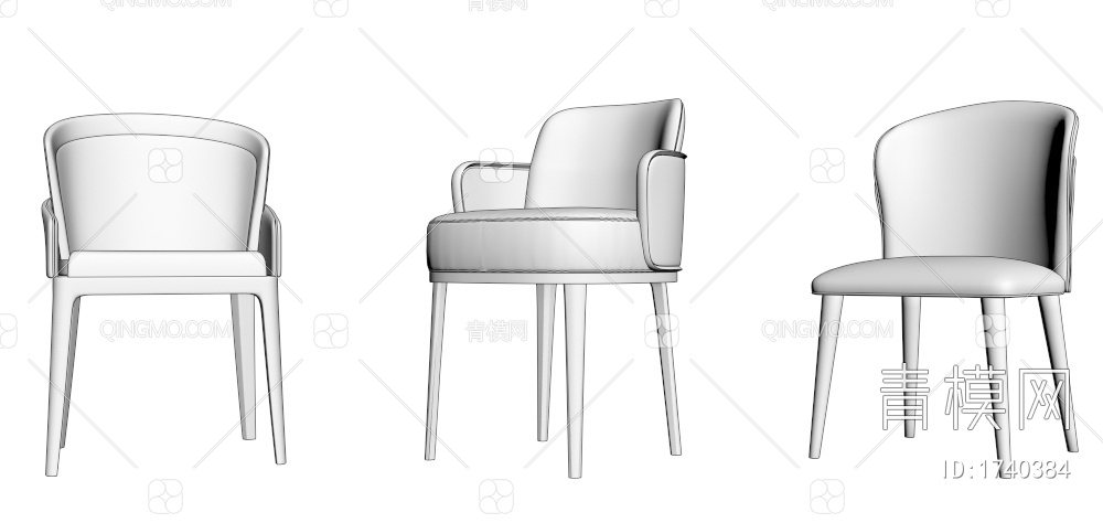 单椅 餐椅3D模型下载【ID:1740384】