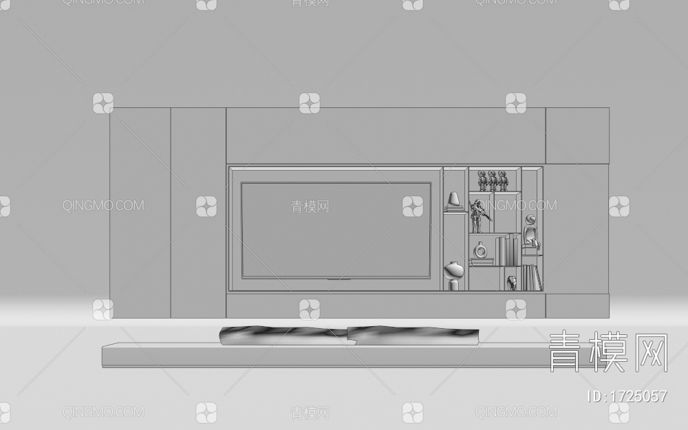 电视柜 背景墙 电视背景墙3D模型下载【ID:1725057】