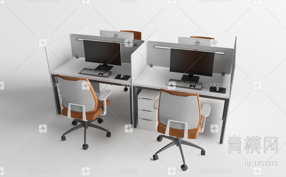 办公桌椅组合3D模型下载【ID:1753010】