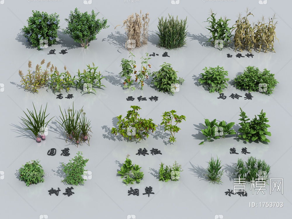 农作物组合3D模型下载【ID:1753703】
