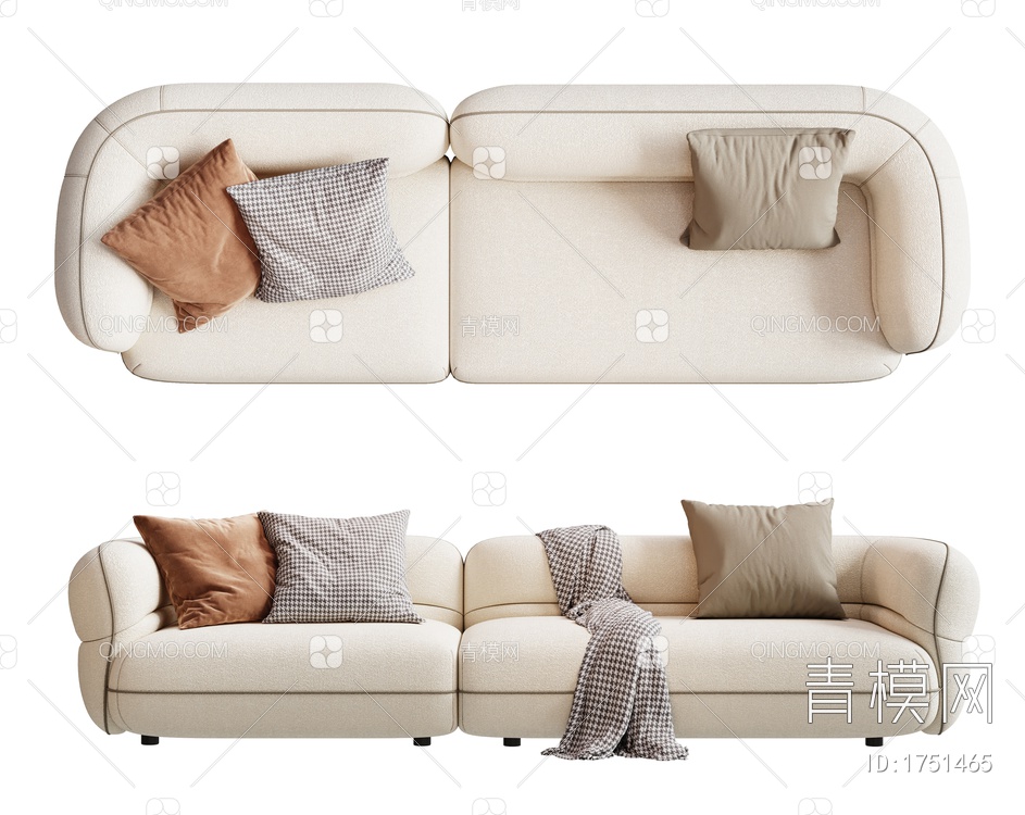 双人沙发  异型沙发3D模型下载【ID:1751465】